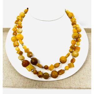 Jay King Sterling Silver Mine Finds Yellow Opal Double Strand Beaded Necklace
